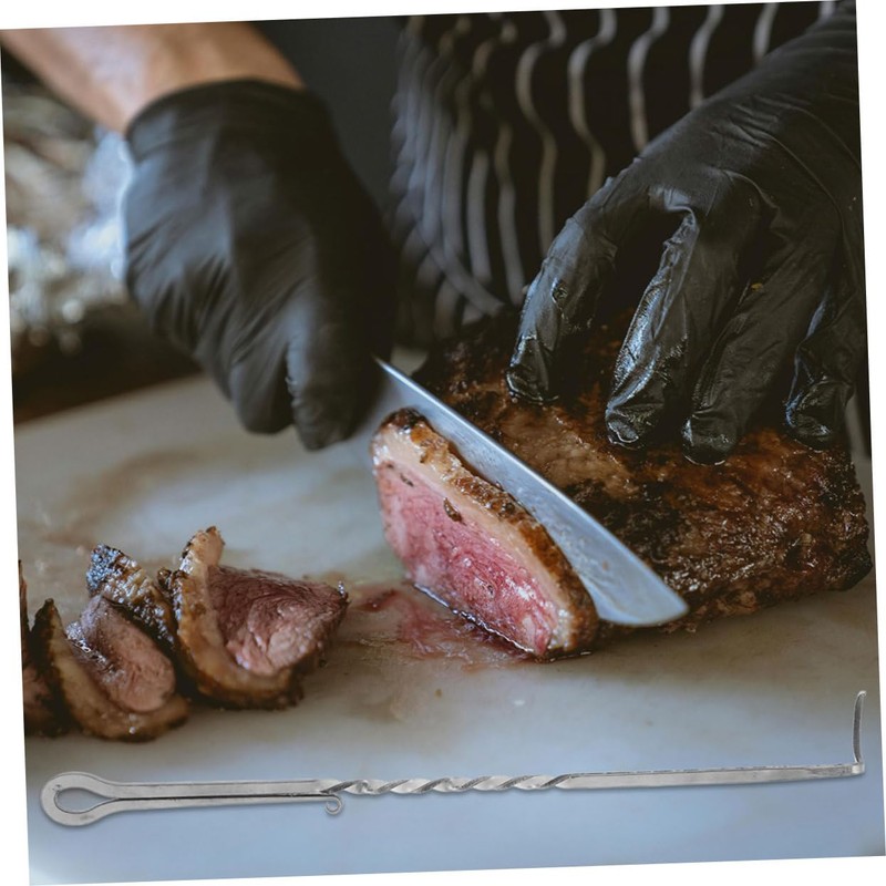 Outanaya Stainless Steel BBQ Meat Turner Hook with Heat Resistant