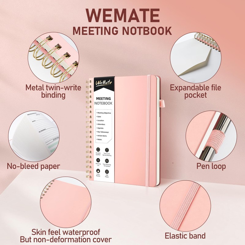 WEMATE Simplified Meeting Notebook for Work with Action Items 200