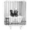 Funny Bear Shower Curtain Cute Bear Waving Hand Say Hello