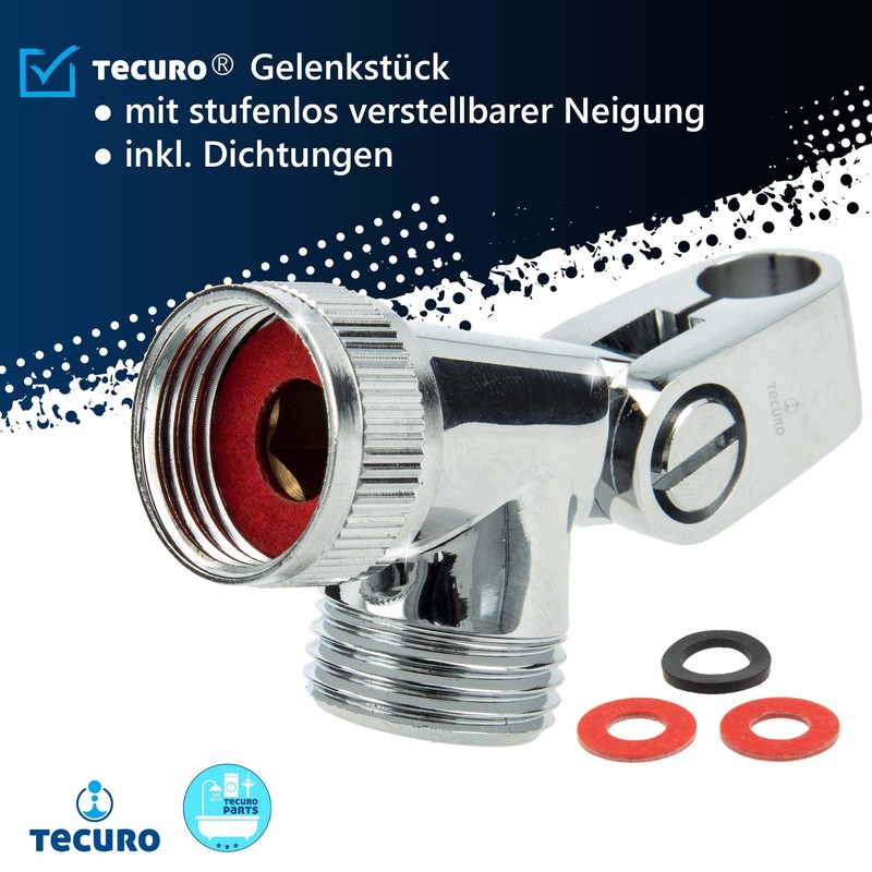 Tecuro Joint Shower Pole and Hose Connector Piece Heavy Weight