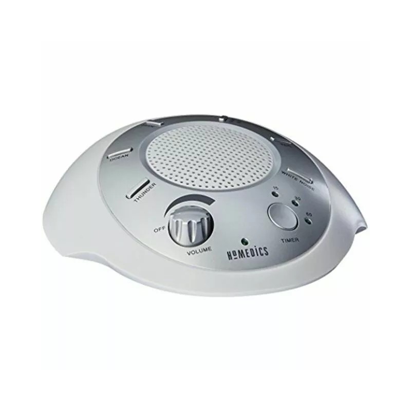 Homedics SoundSleep White Noise Sound Machine,Silver Small Travel Sound Machine