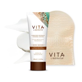VITA LIBERATA VITA LIBERATA Fabulous Gradual Tanning Lotion 200ml & Mitt Bundle, Super Hydrating Hyaluronic Acid, Designed for Face & Body, Buildable Formula, Streak Free, Lasting Finish
