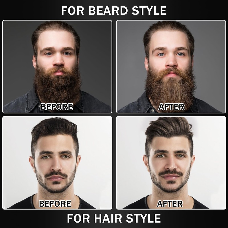 Beard Straightener for Men,Premium Heated Beard Brush w/Anti-Scald Feature,Beard Straightening