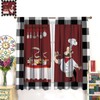 TFOSO Chef Kitchen Curtains,Funny Chef Black White Buffalo Check Plaid