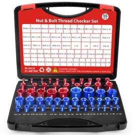 55 Pcs Thread Checker, Nut and Bolt Thread Checker Set with 30 Inch and 25 Metric Box Set Thread Gauge for Standard and Metric Sizes Perfect for Tight Spaces Ideal for Bolt and Nut Size Checkin