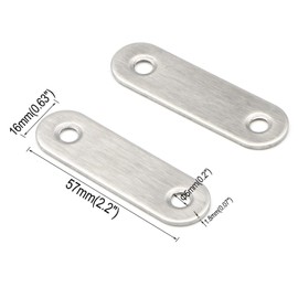 Pxyelec 2.2 inch Stainless Steel Flat Mending Repair Plate Bracket Connector, Flat Straight Brace Bracket Fixing Repair Plate Joint Pack of 20