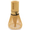 CHALAIT 100 Prong Bamboo Matcha Whisk, Golden Brown, Traditional, 10.5cm
