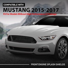 ALLGOOD Front Engine Splash Shield Black PP Compatible with Ford Mustang EcoBoost GT Premium V6 2015-2017 FR3Z17626B, FO1228144