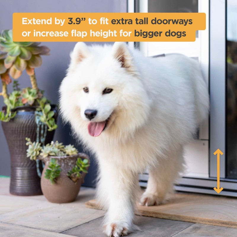 Hakuna Pets Patio Pet Door 3.9” Height Extension, Fits Screen