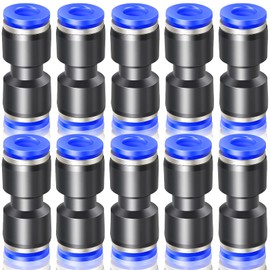 ERGAOBOY ERGAOBOY 10 Pcs Blue 10mm OD Straight Push to Connect Fittings (PU10)