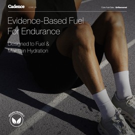 Cadence Core Energy Gels for Running Endurance - 24g Carbohydrates Per Serving with Electrolytes for Hydration - Dual Fuel Formula, Stomach Friendly - for Long Distance Sport, Cycling - 12 Pack