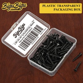 #6 * 3/4" Wood Screws, Flat Head Phillips Black Stainless Steel, 100Pcs Corrosion Resistant for Wood, Drywall Applications, and Outdoor Use