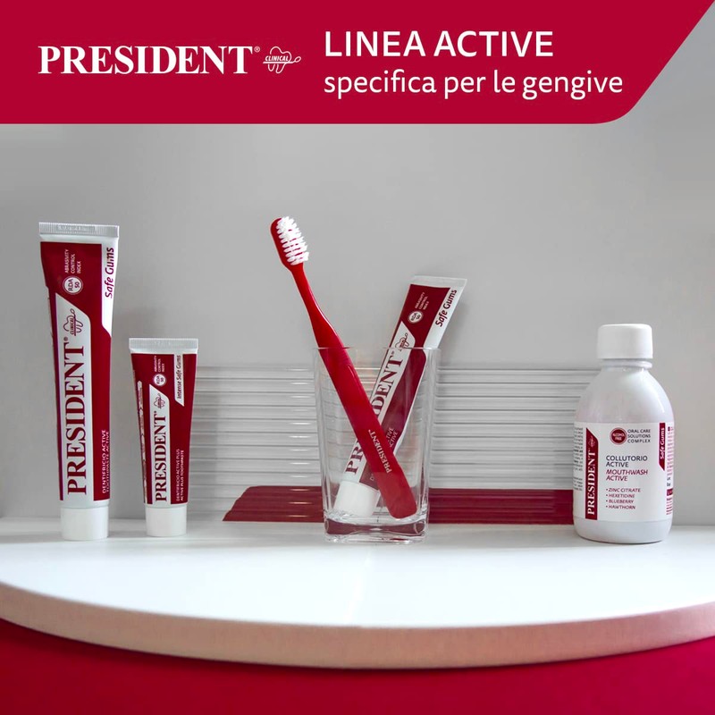 President DENTIFRICIO ACTIVE ad Attività Gengivale. Per gengive irritate, infiammate