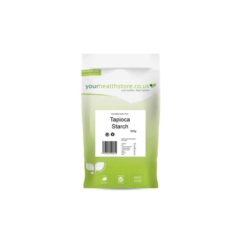 yourhealthstore Unmodified Tapioca Starch 500g, Gluten Free, Non GMO.