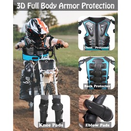 Kids Dirt Bike Gear,Motorcycle Armor Vest Suit for Motocross ATV MTB,Eblow Knee Back Chest Protection for Skating Ski