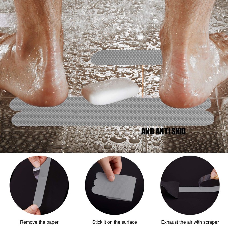 Non-Slip Bathtub Stickers,24 PCS Safety Bathroom Tubs Showers Treads Adhesive