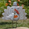 Zaer Ltd. 37" Tall Large Galvanized Thanksgiving Pilgrim Turkey Flat