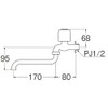 SANEI JA10JC-13-B [Universal Faucet] Nominal 13 Crystal Handle Blue with