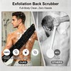 Back Scrubber with Handle,Dual Sided Exfoliating Shower Washcloth (Black)