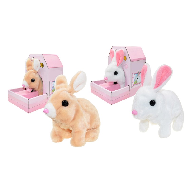 Electric Rabbit Plush Toy Battery Operated Stuffed Bunny Jumping Wiggle