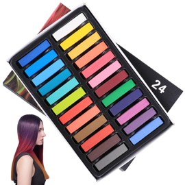 Tiza para el cabello, 24 colores tinte de cabello temporal tiza para el cabello para niños regalos coloridos de color de cabello temporal lavable, para niños adultos halloween carnival cosplay