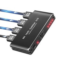 avedio Links HDMI 2.1 Splitter 8K@60Hz 1 in 3 Out 4K@120Hz, 1×3 HDMI Splitter for Multiple Monitors(Only Copy Input Screen), Hdmi Splitters for Gaming Support 48Gbps, HDCP 2.3, RGB 4:4:4