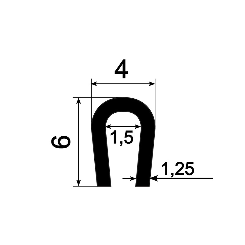 Eutras Kantenschutz KSO4004, Weatherstrip, Protective Strip - for Edges 0.4