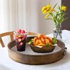Round Bamboo Serving Tray with Acrylic Base – 11.81" Circular