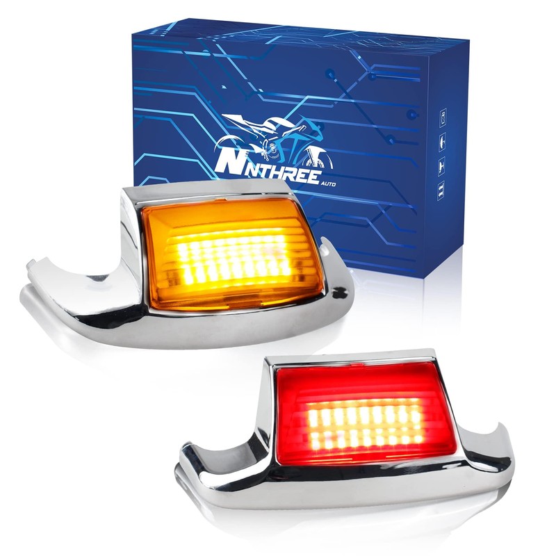 NTHREEAUTO 2PCS Front Rear Fender Light LED Fender Tip Tail