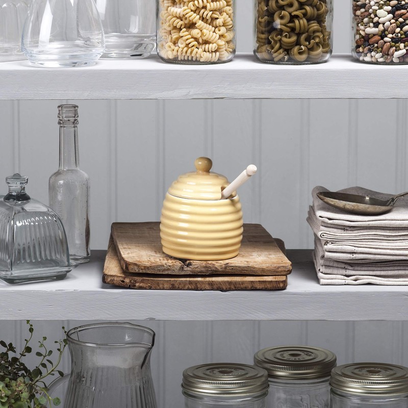 Honey Pot With Wooden Dipper