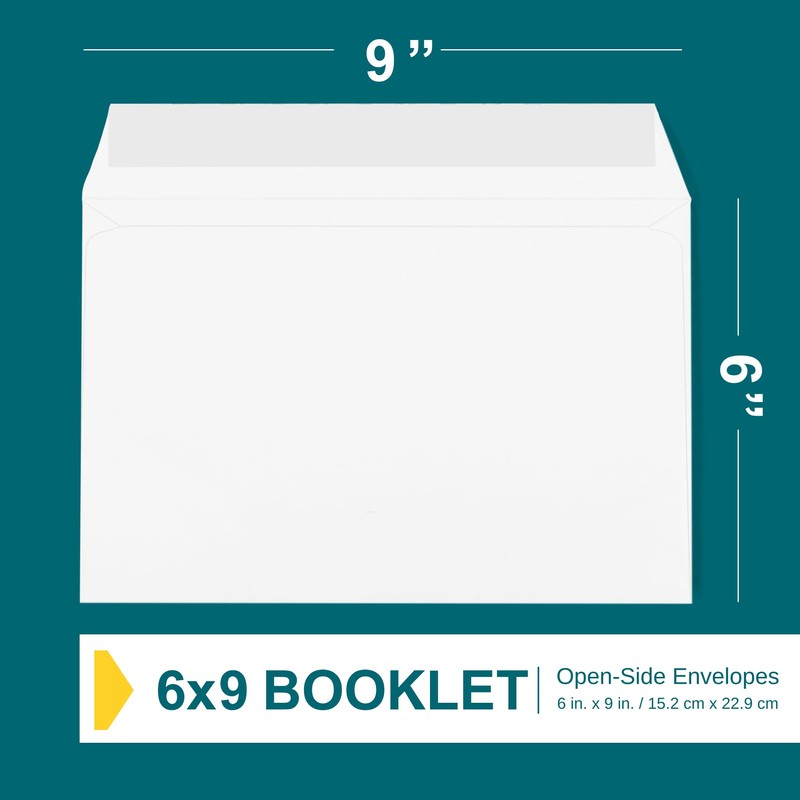6x9 Booklet Envelopes - 50 pack - Mailing Envelopes with