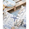 Outdoor Throw Pillow Cover Ocean Starfish Shell Coral Sailboat Waterproof