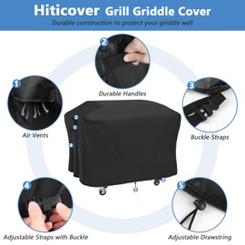 Hiticover Grill Cover for Blackstone Model 2307 ProSeries 4-Burner 36 Inch Propane Griddle with Stainless Steel Cabinet, Outdoor Waterproof BBQ Griddle Cover - 70 x 28 x 35 Inch