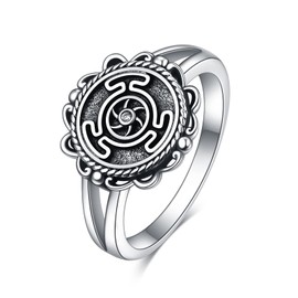 CRMAD Hecate Rings for Women Sterling Silver Goddess Wheel of Hecate Rings Jewelry (8)