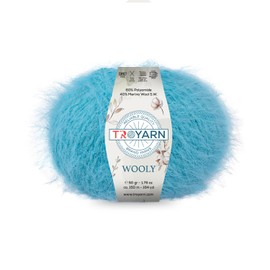 Wooly Yarn for Knitting and Desing for Scarves or Cozy Blankets, Natural Merino Wool Blend with Softness, Quality, Durability for Handmade Projects, Fine(2)/(2x1.76 Oz)/(2x164 Yd)(11957 - Turquoise)