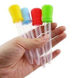 SQXBK 16PCS 5ML Coloured Liquid Graduated Burette Food Grade Silicone Pipettes Suitable for Kitchen Art Science Experiments Painting Crafts