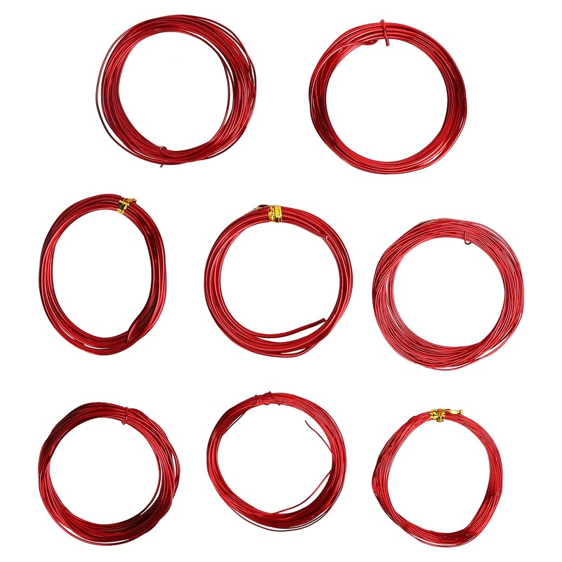 8 Rolls 0.6‑3mm DIY Jewelry Beading Wire Aluminum Craft Wire
