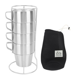 300ml Stackable Coffee Cups with Stand Stainless Steel Double Layer Insulated 300ml Coffee Mugs Set for Juice Iced Coffee