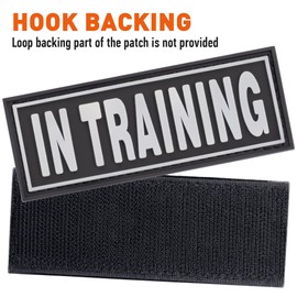 Dogline in Training Patches for Harnesses and Vests Removable 3D Rubber Patches with Hook Backing for Small Medium or Large Working Dogs 1.5" x 4" - Two Patches