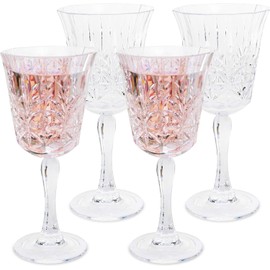 BELLAFORTE Shatterproof Tritan Wine Glass, Set of 4, 10oz - Myrtle Beach Plastic Wine Glasses - Unbreakable Wine Goblets for Indoor and Outdoor Use - BPA Free - Dishwasher Safe - Clear