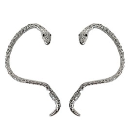 Silver Snake Shaped Earrings, Snake Earrings Are Fashionable Snake Earrings Vintage Silver for Women and Girls, Snake Clip Earrings, Alloy Steel, silver