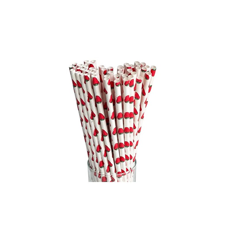 100 Pcs Disposable Straws, Biodegradable Paper Straws for Juices, Shakes,