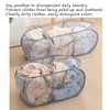Mesh Laundry Hamper Basket, Sturdy 3 Compartments Laundry Basket, Foldable