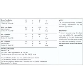 King Cole 3506 Knitting Pattern Baby Blankets To Knit In Comfort DK