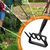 Garden Hoe, 2-in-1 Stirrup Action Hoe with 4-Tine Cultivator Rake,