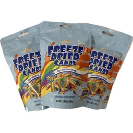 Apexy Freeze Dried Candy - Freeze Dried Rainbow Candy Assorted Flavor - Dehydrated, Crunchy, Colorful Treats & Snacks for Kids & Adults - Packed in a Resealable Pouch (Tart Ribbon Rush 8.46oz (240g))