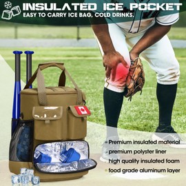 NEWHEY Baseball Bucket Bag 6 Gallon Cover Organizer Baseball Coaches Accessories Storage with Insulation Pocket Tactical Softball Bag with Padded Seat Anti-Slip Bottom for Balls, Bat, Scoreboards