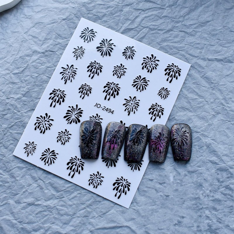 Black and White Lattice Houndstooth Leopard Zebra Pattern Nail Stickers