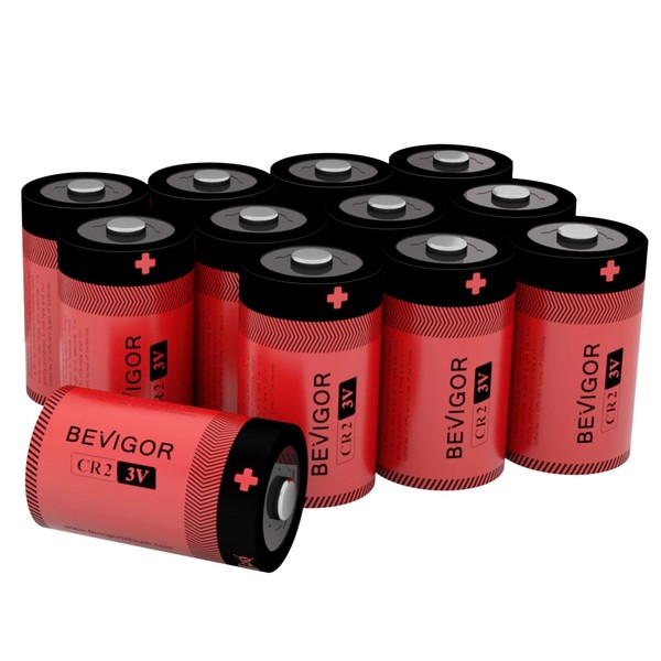 Bevigor CR2 battery, CR2 3V Lithium Battery 900mAh, 12Pack CR2 Lithium Batteries, Longger Lasting High-Performance PTC Protected for Flashlight, Digital Cameras, Toys, Alarm Systems 【Non-Rechargeable】