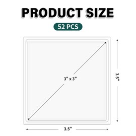 Ohuimrt 52 Pack Index Card Pockets with Top Open, 3 x 3 Inch Adhesive Label Pockets Clear Plastic Index Card Holder for Organizing, Storage Bins, Library Cards, Notes